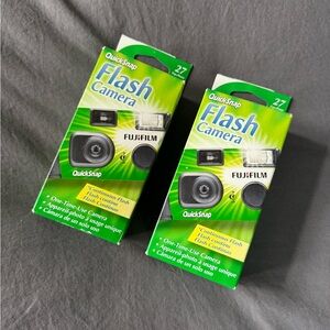2 pack! - Fujifilm QuickSnap Flash Camera - Green and Black